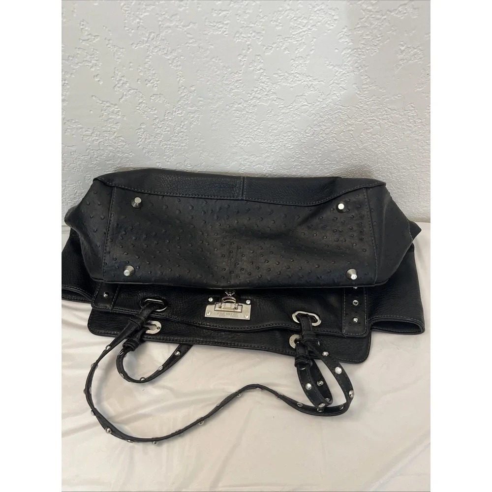 MISS ME Bling Faux Leather Messenger Computer Bag 20 X 12.5 X 5.5 Embellished‎